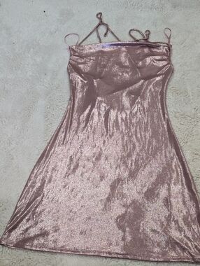 silence + noise Metallic Rose Slip Dress